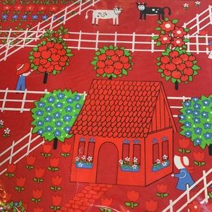 2PC Farmland and Blue Floral Sketch Giftwrap set